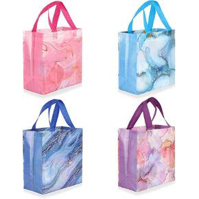 piqiya 9pcs Birthday Gift Bags,Reusable Gift Bags with Handles, Birthday Treat Bags, Multifunctional Non-Woven Birthday Bags for Gifts Wrapping, Birthday Party Supplies