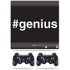 Skin Compatible with Sony Playstation 3 PS3 Slim + 2 Controllers – Genius | MightySkins Protective, Durable, and Unique Vinyl wrap Cover | Easy to Apply, Remove, and Change Styles | Made in The USA