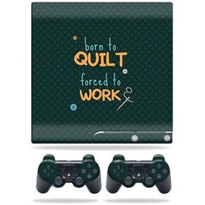 Skin Compatible with Sony Playstation 3 PS3 Slim + 2 Controllers – Born to Quilt | MightySkins Protective, Durable, and Unique Vinyl wrap Cover | Easy to Apply, Remove | Made in The USA