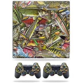 Skin Compatible with Sony Playstation 3 PS3 Slim + 2 Controllers – Fish Puzzle | MightySkins Protective, Durable, and Unique Vinyl wrap Cover | Easy to Apply, Remove | Made in The USA