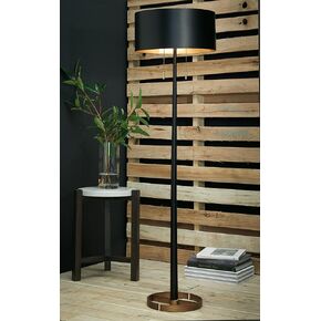 Signature Design by Ashley Amadell 60" Contemporary Metal Floor Lamp, Black & Gold Finish