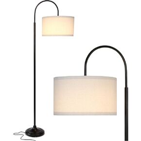Brightech Nora Bright Arc Tall Lamp, Contemporary LED Floor Lamp, Standing Lamp for Living Rooms & Offices, Mid-Century Modern Standing Lamp with Heavy Base for Bedroom - Black