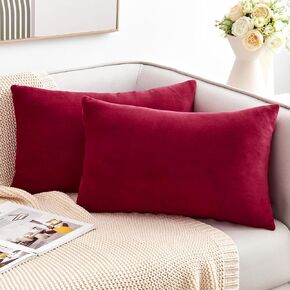 Fall Orange Throw Pillow Covers Decorative Velvet Set of 2 18x18 Inch Pillow Covers, Soft Burnt Orange Pillowcases for Couch Sofa Bed Living Room, Farmhouse Boho Decor, Accent Cushion Covers