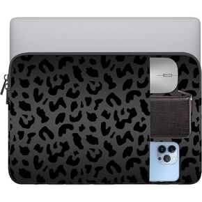 Laptop Sleeve Bag 15.6-16 inch,Compatible with MacBook Air 15 inch M2 2023 A2941/16 Pro M2 A2780 M1 A2485 /Pro Retina 15 A1990,Chromebook,HP,15.3-16 inch Notebook (Black Leopard Cheetah)