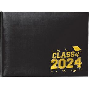 Elegant Black Guest Book - 8.25" x 6.12" (1 Pc.) - Premium Quality & Timeless Design - Perfect for Graduation