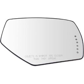 TRQ Mirror Glass Power Heated Signal Passenger Right RH Side Compatible with GM Pickup Truck