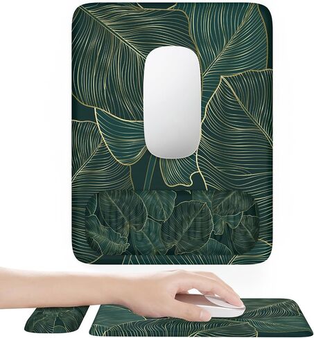 iCasso Mouse Pad with Wrist Rest,Portable Travel Ergonomic Mousepad with Removable Magnetic Wrist Support,Memory Foam Pain Relieve Anti-Slip Mouse Wrist Rest Keyboard Pad (Cyan Mountain) in Saudi Arabia