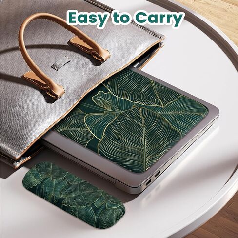 iCasso Mouse Pad with Wrist Rest,Portable Travel Ergonomic Mousepad with Removable Magnetic Wrist Support,Memory Foam Pain Relieve Anti-Slip Mouse Wrist Rest Keyboard Pad (Cyan Mountain) in Saudi Arabia