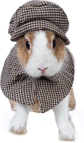 Rabbit Detective Costume Funny Bunny Plaid Shirts with Classic Hat Bunnys Cosplay Clothes (S) in Saudi Arabia