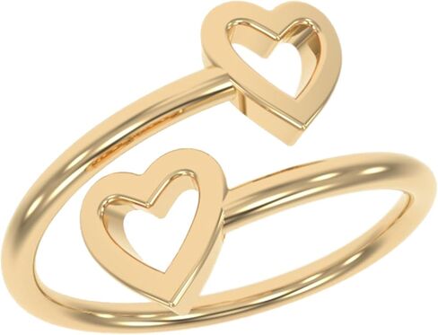 18K Gold Rings for Women - Stackable Rings in Authentic 925 Sterling Silver – Full Heart Knuckle & Thumb Ring - Sterling Silver Rings for Teen Girls - Dainty Minimalist Rings for Women (Size 6) in Saudi Arabia
