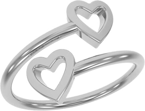 18K Gold Rings for Women - Stackable Rings in Authentic 925 Sterling Silver – Full Heart Knuckle & Thumb Ring - Sterling Silver Rings for Teen Girls - Dainty Minimalist Rings for Women (Size 6) in Saudi Arabia