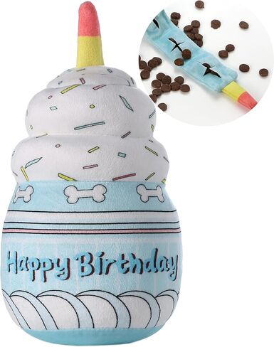 لعبة لغز عيد ميلاد الكلب، ألعاب للكلاب من القطيفة تصدر صوتًا للكلاب الصغيرة والمتوسطة، حجم الكعكة 8 بوصات in Kuwait