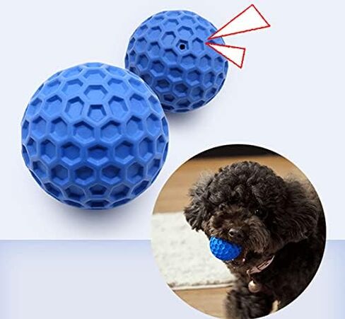 Dog Squeaky Toys for Aggressive chewers Almost Indestructible Dog Toy Balls 100% Natural Rubber Chew Toys for Medium Large Dogs (Honeycomb 8cm Pack of 2) in Saudi Arabia