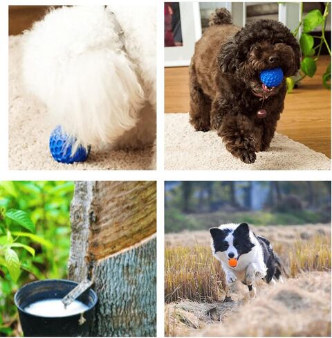 Dog Squeaky Toys for Aggressive chewers Almost Indestructible Dog Toy Balls 100% Natural Rubber Chew Toys for Medium Large Dogs (Honeycomb 8cm Pack of 2) in Saudi Arabia