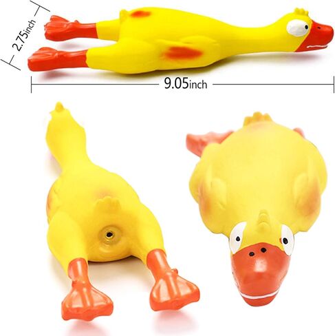 Screaming Rubber Chicken Dog Squeaky Toy, Latex Chew Molar Dog Toy (2 Pack) in Saudi Arabia