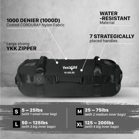 Yes4All Sandbags for Working Out, Adjustable Sand bags for Weight Training with Handles, Multiple Colors & Sizes 5-200lbs in Saudi Arabia