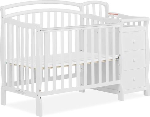 Casco 3-In-1 Mini Crib And Changing Table In Black, Convertible Crib, Made Of Pinewood, Three Position Adjustable Mattress Height Settings in Saudi Arabia