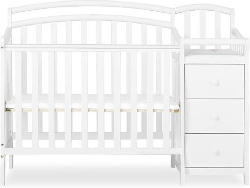 Casco 3-In-1 Mini Crib And Changing Table In Black, Convertible Crib, Made Of Pinewood, Three Position Adjustable Mattress Height Settings in Saudi Arabia