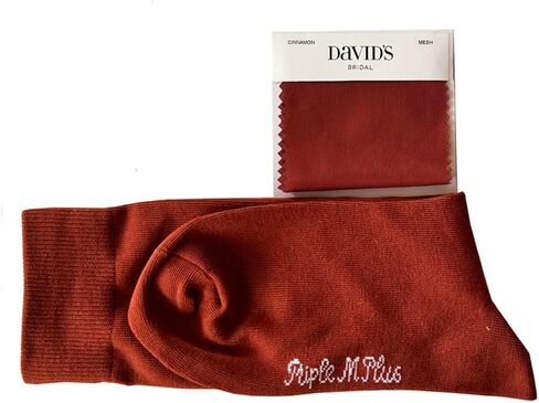 Solid Burnt orange Mens Mid-Calf dress socks in Saudi Arabia