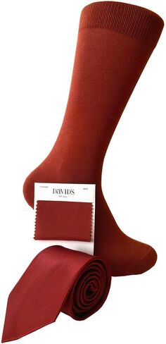 Solid Burnt orange Mens Mid-Calf dress socks in Saudi Arabia