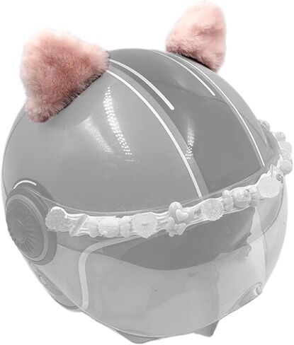 Smart Bear Ears for Helmet Plush Ears Adhesive Velcro Ski Helmet Accessory Cute Triangle Ears for Motorcycle Helmet Decor in Saudi Arabia