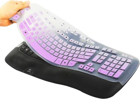 Keyboard Cover Skin for Logitech K350 MK550 MK570 Wireless Wave Ergonomic Keyboard,Silicone Keyboard Protective Accessories for Logitech K350 MK550 MK570,Anti-Dust/Waterproof/Utra-Thin in Saudi Arabia