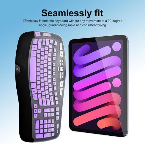 Keyboard Cover Skin for Logitech K350 MK550 MK570 Wireless Wave Ergonomic Keyboard,Silicone Keyboard Protective Accessories for Logitech K350 MK550 MK570,Anti-Dust/Waterproof/Utra-Thin in Saudi Arabia