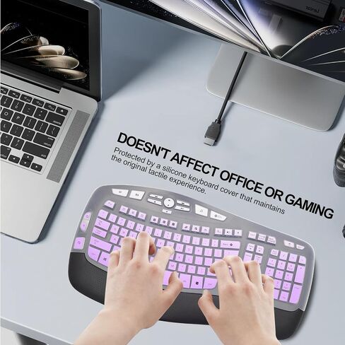Keyboard Cover Skin for Logitech K350 MK550 MK570 Wireless Wave Ergonomic Keyboard,Silicone Keyboard Protective Accessories for Logitech K350 MK550 MK570,Anti-Dust/Waterproof/Utra-Thin in Saudi Arabia