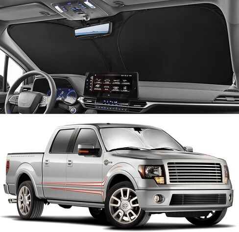 مظلة شمسية للزجاج الأمامي للسيارة متوافقة مع GMC Sierra 1500 2500 HD 3500 HD SLT AT4 Denali Pickup 2019 2020 2021 2022 2023 2024 ملحقات، نافذة أمامية للسيارة واقٍ من الشمس in Saudi Arabia