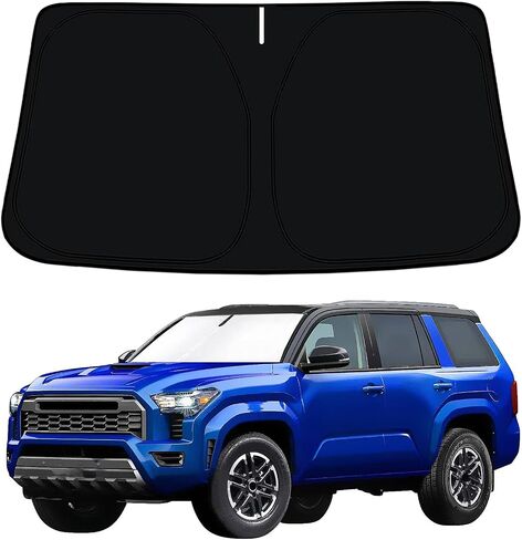 CC&TT Windshield Sun Shade Compatible with 2010-2024 Toyo-ta 4Runner(SR5 Trail Limited),4 Runner Sun Visors Sun Shade,Toyo-ta 4Runner Accessories Foldable Front Window Shade Protector Blocks UV Rays in Saudi Arabia