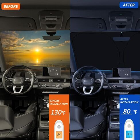 CC&TT Windshield Sun Shade Compatible with 2010-2024 Toyo-ta 4Runner(SR5 Trail Limited),4 Runner Sun Visors Sun Shade,Toyo-ta 4Runner Accessories Foldable Front Window Shade Protector Blocks UV Rays in Saudi Arabia