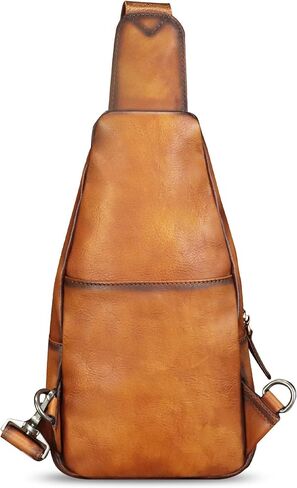 Genuine Leather Sling Bag for Women and Men Vintage Handmade Leather Sling Backpack Fashion Crossbody Bag Chest Purse in Saudi Arabia