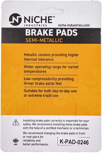 NICHE Brake Pad Set for Harley-Davidson Street Glide Tri 83911-09B Rear Semi-Metallic in Saudi Arabia