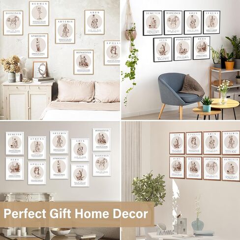 12Pcs Greek Mythology Decor Poster (8"x10") Greek Statue Decor, Greek Decor, Greek Gods Wall Art, Greek Party Decorations, Greek Mythology Gifts, Greek God Statues Poster, Greek Wall Art - UNFRAMED in Saudi Arabia