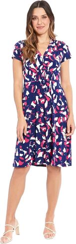 London Times V-Neck Short Sleeve Smocked Detail Chic Summer Wedding Guest Dresses for Women in Saudi Arabia