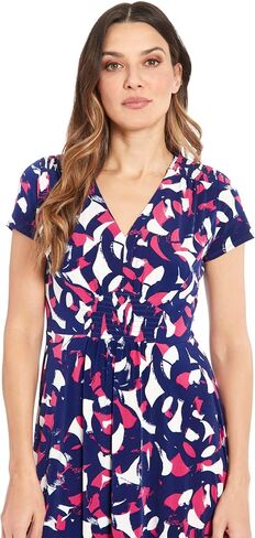 London Times V-Neck Short Sleeve Smocked Detail Chic Summer Wedding Guest Dresses for Women in Saudi Arabia