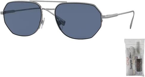 BURBERRY Henry BE3140 100387 57MM Gunmetal/Blue Border Black/Red Irregular Sunglasses for Men + BUNDLE With Designer iWear Eyewear Kit in Saudi Arabia