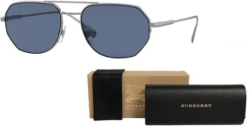 BURBERRY Henry BE3140 100387 57MM Gunmetal/Blue Border Black/Red Irregular Sunglasses for Men + BUNDLE With Designer iWear Eyewear Kit in Saudi Arabia