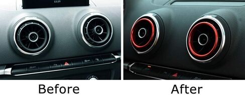 iJDMTOY 4pc Sports Blue Aluminum Air Conditioner Vent/Opening Decoration Cover Trims Compatible with 2015-2020 Audi A3 S3 RS3 in Saudi Arabia