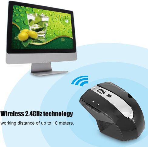Wireless Mouse, 2.4GHz Rechargeable Optical Gaming Ergonomic Mice w/Charging Dock Stand 3-Port USB Hub for Laptop, PC, Windows(Black) in Saudi Arabia