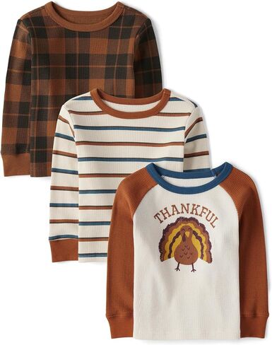 The Children's Place Baby Boys' and Toddler Long Sleeve Shirts 3-Pack in Saudi Arabia