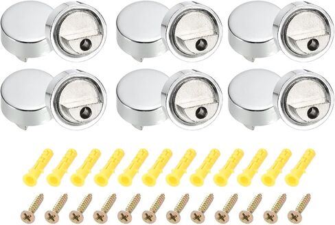 HARFINGTON Mirror Clips, 6Pcs Mirror Floating Glass Clips for 6-7mm Thick, Bathroom Mirror Clips for Frameless Mirror, Mirrors Bracket Holder Walls Fixed Fitting (20mm Black) in Saudi Arabia