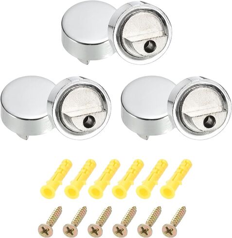 HARFINGTON Mirror Clips, 6Pcs Mirror Floating Glass Clips for 6-7mm Thick, Bathroom Mirror Clips for Frameless Mirror, Mirrors Bracket Holder Walls Fixed Fitting (20mm Black) in Saudi Arabia