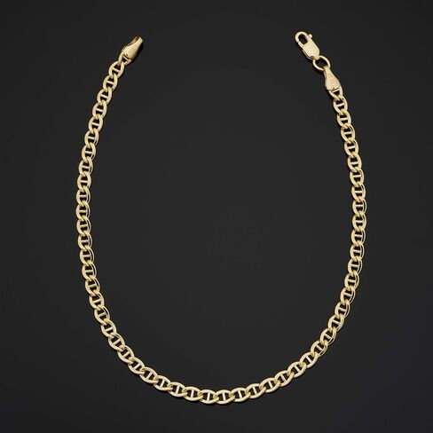 Solid 14k Yellow Gold Mariner Link Bracelet for Men and Women (3.4 mm, 8.5 inch) in Saudi Arabia