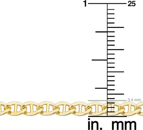 Solid 14k Yellow Gold Mariner Link Bracelet for Men and Women (3.4 mm, 8.5 inch) in Saudi Arabia