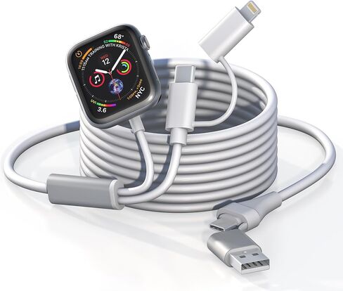 Charging Cord for Samsung Galaxy Watch 6/5/4/3 Charger - 100W USB C Galaxy S23/S22/Z/A Series Phone Multi Charging Cable, 3M/10Ft USB A/USB C to Micro USB+Lightning+Type C+Samsung Watch Charger Cable in Saudi Arabia
