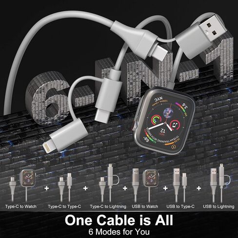 Charging Cord for Samsung Galaxy Watch 6/5/4/3 Charger - 100W USB C Galaxy S23/S22/Z/A Series Phone Multi Charging Cable, 3M/10Ft USB A/USB C to Micro USB+Lightning+Type C+Samsung Watch Charger Cable in Saudi Arabia