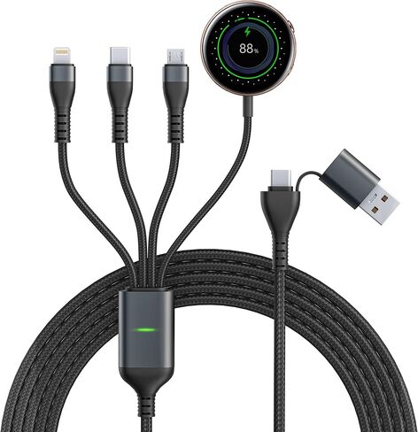 Charging Cord for Samsung Galaxy Watch 6/5/4/3 Charger - 100W USB C Galaxy S23/S22/Z/A Series Phone Multi Charging Cable, 3M/10Ft USB A/USB C to Micro USB+Lightning+Type C+Samsung Watch Charger Cable in Saudi Arabia