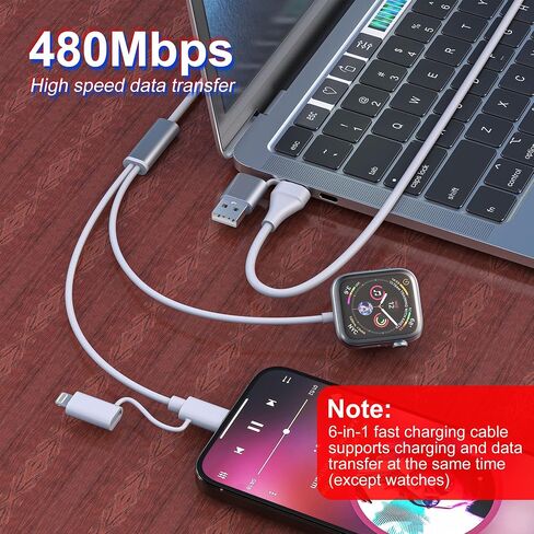 Charging Cord for Samsung Galaxy Watch 6/5/4/3 Charger - 100W USB C Galaxy S23/S22/Z/A Series Phone Multi Charging Cable, 3M/10Ft USB A/USB C to Micro USB+Lightning+Type C+Samsung Watch Charger Cable in Saudi Arabia