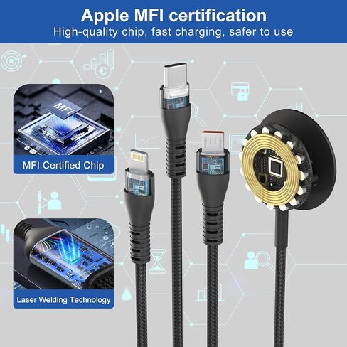 Charging Cord for Samsung Galaxy Watch 6/5/4/3 Charger - 100W USB C Galaxy S23/S22/Z/A Series Phone Multi Charging Cable, 3M/10Ft USB A/USB C to Micro USB+Lightning+Type C+Samsung Watch Charger Cable in Saudi Arabia